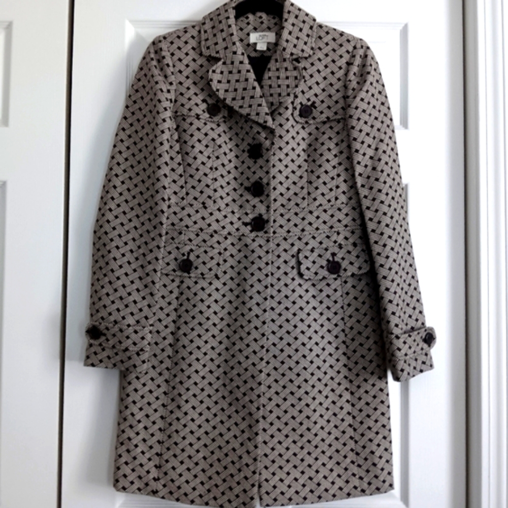 LOFT Oversized Weave Print Coat